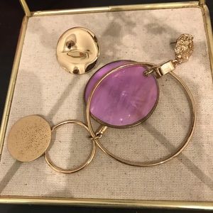 Zara asymmetrical gold and pink chunky earrings